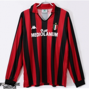 AC Milan 1988-1989 Retro Domácí Dres Dlouhý Rukáv